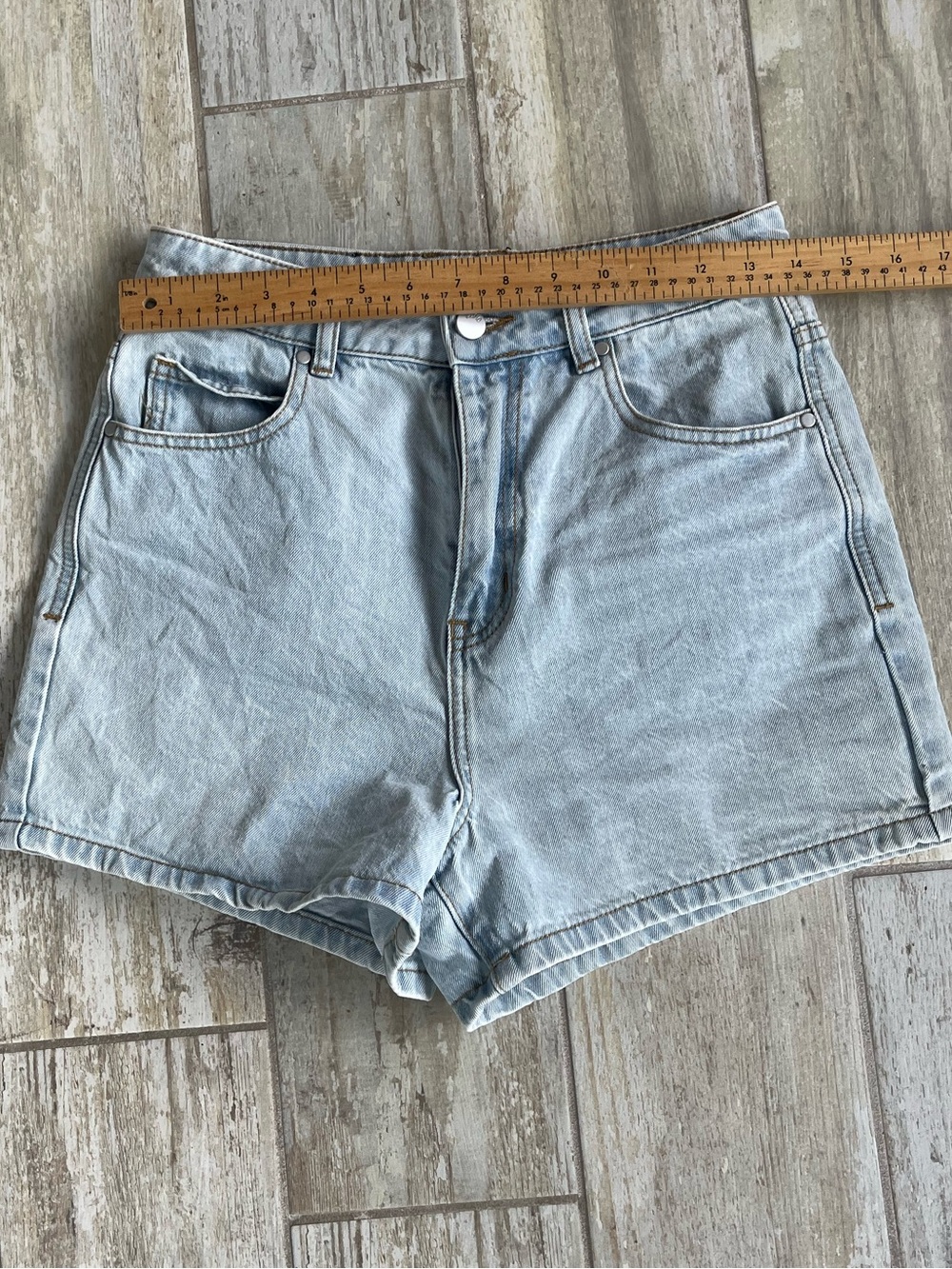 High-Rise Light Blue Denim Jean Shorts